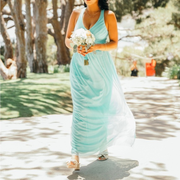 david's bridal mesh long bridesmaid dress with crisscross back 2026 Buy